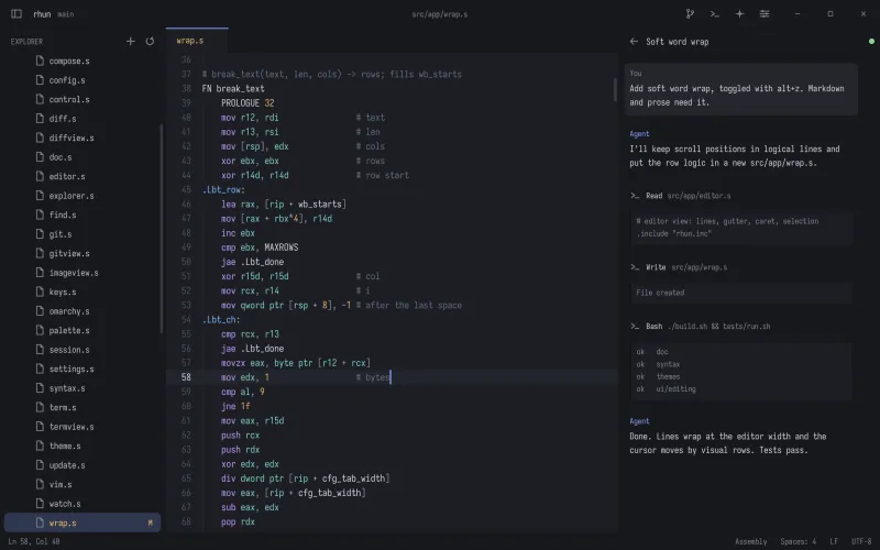 rhun with the Rhun Dark theme